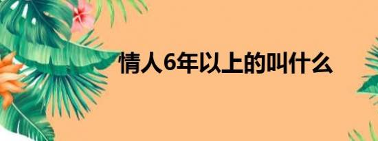 情人6年以上的叫什么