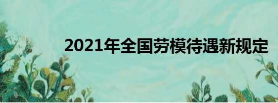 2021年全国劳模待遇新规定