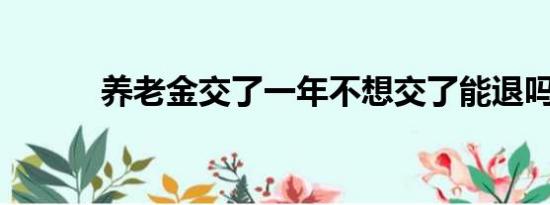 养老金交了一年不想交了能退吗