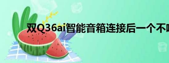 双Q36ai智能音箱连接后一个不响