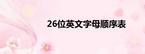 26位英文字母顺序表