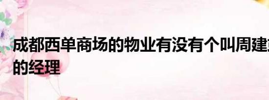 成都西单商场的物业有没有个叫周建或者张建的经理