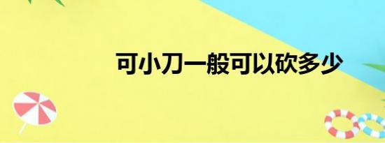 可小刀一般可以砍多少