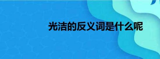 光洁的反义词是什么呢