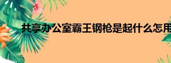 共享办公室霸王钢枪是起什么怎用的