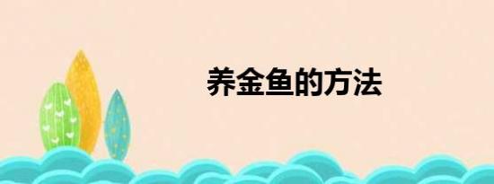 养金鱼的方法