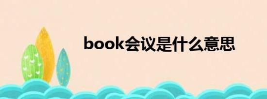 book会议是什么意思