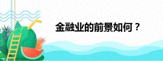 金融业的前景如何？