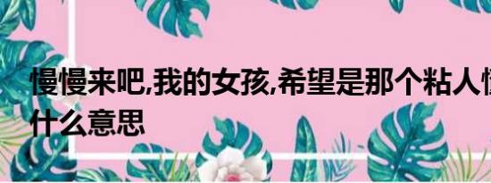 慢慢来吧,我的女孩,希望是那个粘人懂事的你什么意思