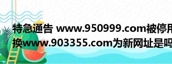 特急通告 www.950999.com被停用，已更换www.903355.com为新网址是吗