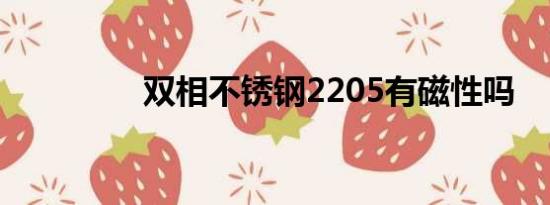 双相不锈钢2205有磁性吗