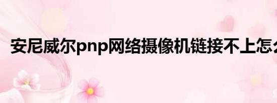 安尼威尔pnp网络摄像机链接不上怎么回事