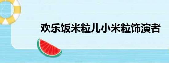 欢乐饭米粒儿小米粒饰演者