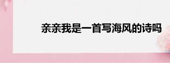 亲亲我是一首写海风的诗吗