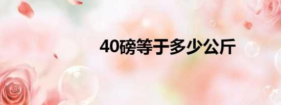 40磅等于多少公斤