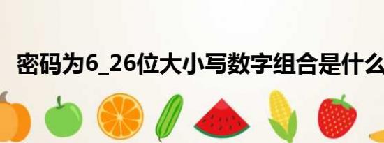 密码为6_26位大小写数字组合是什么意思?