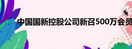 中国国新控股公司新召500万会员吗