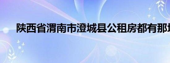 陕西省渭南市澄城县公租房都有那块的