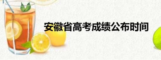 安徽省高考成绩公布时间