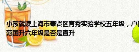 小孩就读上海市奉贤区育秀实验学校五年级，户口不在学校范围升六年级是否是直升