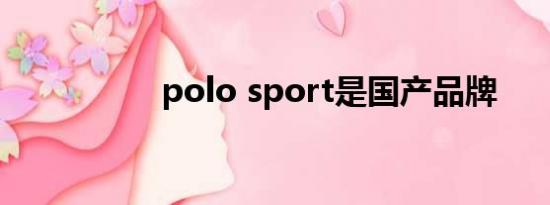 polo sport是国产品牌