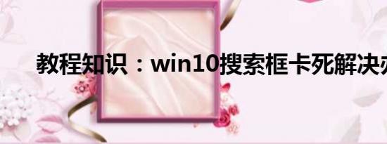 教程知识：win10搜索框卡死解决办法