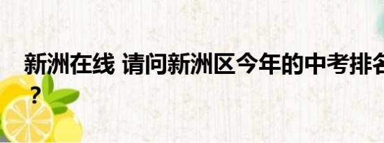 新洲在线 请问新洲区今年的中考排名表有吗？