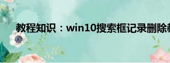 教程知识：win10搜索框记录删除教程