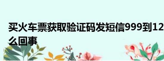 买火车票获取验证码发短信999到12306是怎么回事