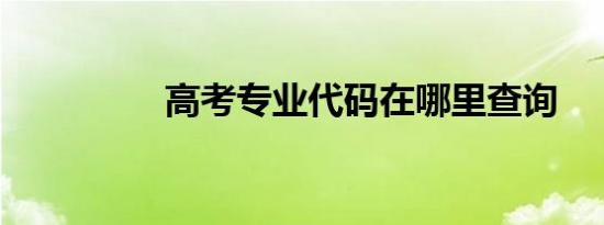 高考专业代码在哪里查询