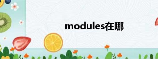 modules在哪