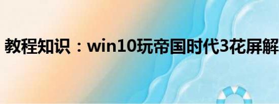 教程知识：win10玩帝国时代3花屏解决方法