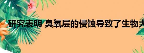 研究表明 臭氧层的侵蚀导致了生物大灭绝