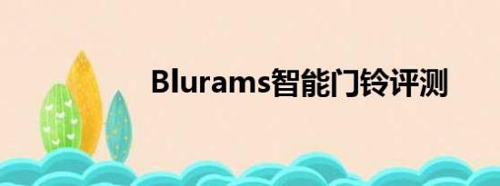 Blurams智能门铃评测