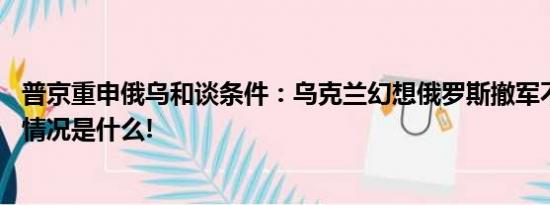 普京重申俄乌和谈条件：乌克兰幻想俄罗斯撤军不可能 具体情况是什么!