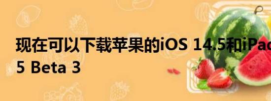 现在可以下载苹果的iOS 14.5和iPadOS 14.5 Beta 3