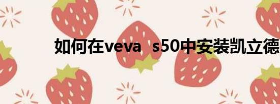 如何在veva  s50中安装凯立德