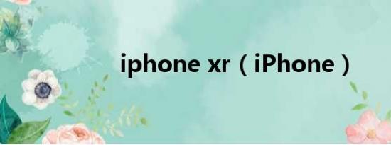 iphone xr（iPhone）