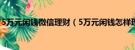 5万元闲钱微信理财（5万元闲钱怎样理财好）