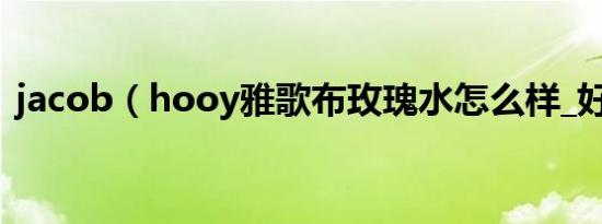 jacob（hooy雅歌布玫瑰水怎么样_好用吗）