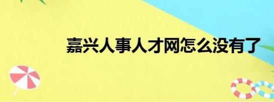 嘉兴人事人才网怎么没有了