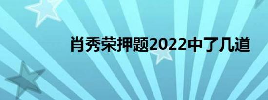 肖秀荣押题2022中了几道