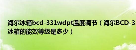 海尔冰箱bcd-331wdpt温度调节（海尔BCD-331WDGQ冰箱的能效等级是多少）