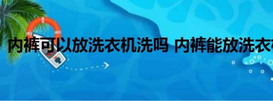 内裤可以放洗衣机洗吗 内裤能放洗衣机洗吗