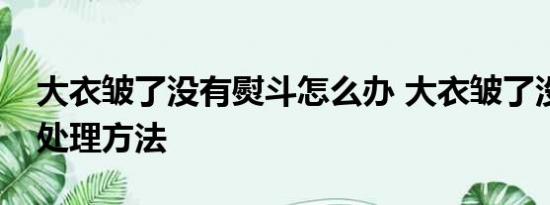 大衣皱了没有熨斗怎么办 大衣皱了没有熨斗处理方法