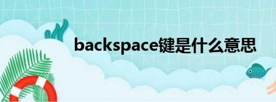 backspace键是什么意思