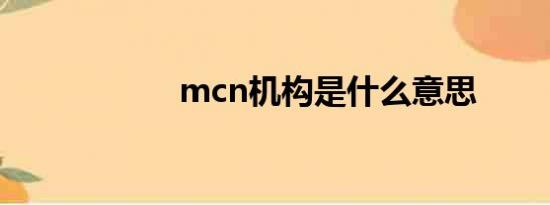 mcn机构是什么意思