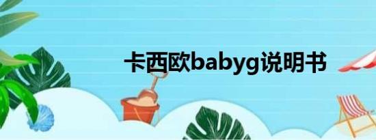 卡西欧babyg说明书