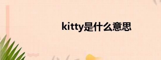 kitty是什么意思