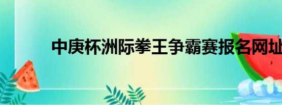 中庚杯洲际拳王争霸赛报名网址